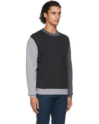 Paul Smith Grey Merino Wool Colorblock Sweater