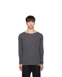 Junya Watanabe Grey Merz B Schwanen Edition Wool And Silk Knit Sweater