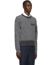 Thom Browne Grey Mohair Jersey Stitch 4 Bar Pullover Sweater