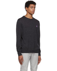 MAISON KITSUNÉ Grey Muirmcneil Edition Pixel Fox Head Patch Sweater