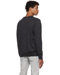 MAISON KITSUNÉ Grey Muirmcneil Edition Pixel Fox Head Patch Sweater