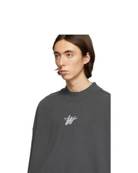 We11done Grey Wd Logo Sweater