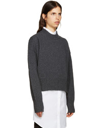 Jil Sander Grey Wool Cropped Sweater