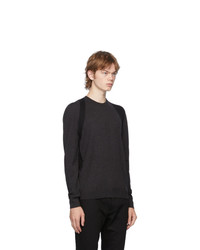 Alexander McQueen Grey Wool Harness Crewneck Sweater