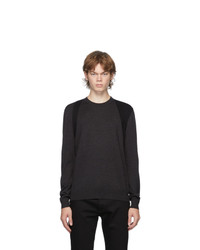 Alexander McQueen Grey Wool Harness Crewneck Sweater