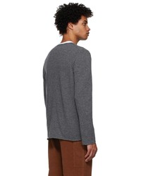 Comme Des Garcons Play Grey Wool Heart Patch Sweater