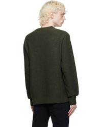 MAISON KITSUNÉ Khaki Oversize Fox Head Sweater