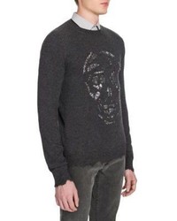 Alexander McQueen Metallic Detailed Skull Sweater