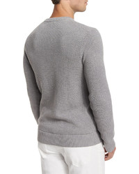 Michael Kors Michl Kors Textured Crewneck Long Sleeve Sweater Gray