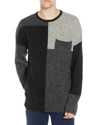 French Connection Patchwork Donegal Wool Blend Sweater