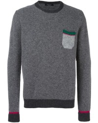Roberto Collina Contrast Pocket Crew Neck Sweater