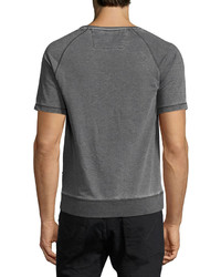 John Varvatos Star Usa Burnout French Terry Raglan T Shirt Gray