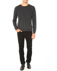AG Jeans The Crew Neck Plaited Sweater Dark Charcoal