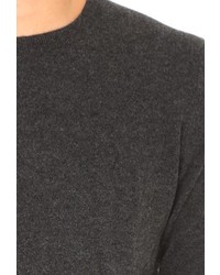 AG Jeans The Crew Neck Plaited Sweater Dark Charcoal