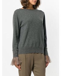 Fabiana Filippi Tulle Cuff Embellished Sweater