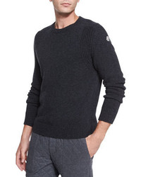 Moncler Wool Crewneck Sweater Gray