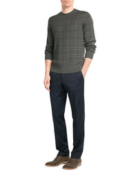 Brioni Wool Silk Cashmere Patterned Pullover