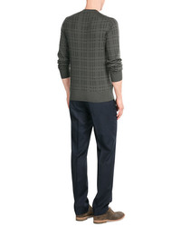 Brioni Wool Silk Cashmere Patterned Pullover