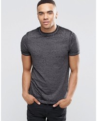 Asos Brand T Shirt With Burnout Wash In Gray