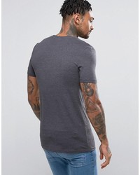 Asos Extreme Muscle Fit T Shirt With Crew Neck In Charcoal Marl