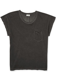 Saint Laurent Faded Cotton Jersey T Shirt
