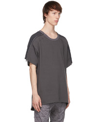 Blackmerle Grey Zip Panel T Shirt