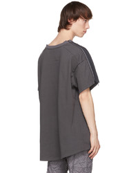 Blackmerle Grey Zip Panel T Shirt