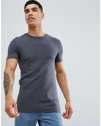 ASOS DESIGN Organic Muscle Fit T Shirt With Crew Neck In Grey