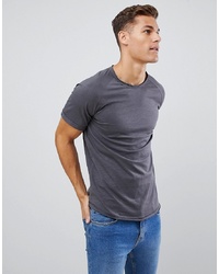 Jack & Jones Originals Longline T Shirt With Raw Hem Details And Raglan Sleeve