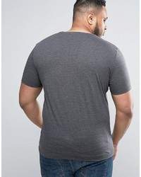 Asos Plus T Shirt With Crew Neck And Pocket In Charcoal Marl