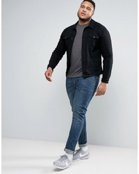 Asos Plus T Shirt With Crew Neck And Pocket In Charcoal Marl