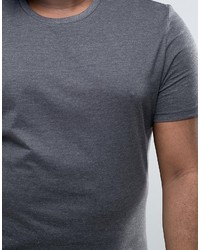 Asos Plus T Shirt With Crew Neck In Charcoal