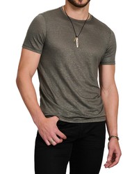 John Varvatos Regular Fit Linen Crewneck T Shirt