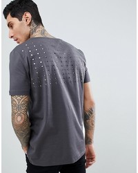 ASOS DESIGN Relaxed T Shirt With Scoop Neck And Back Metal Studding