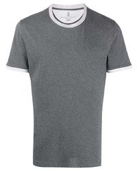 Brunello Cucinelli Short Sleeve Contrasting Trim T Shirt
