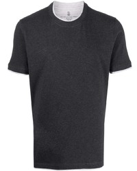 Brunello Cucinelli Short Sleeve Contrasting Trim T Shirt
