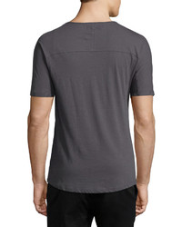 Helmut Lang Solid Short Sleeve Crewneck T Shirt Charcoal