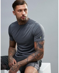 New Look Sport T Shirt With Mesh Detail In Grey