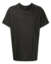 Yohji Yamamoto Stripe Panelled Cotton T Shirt