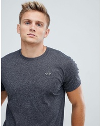 Hollister T Shirt Icon Logo In Black Marl Texture