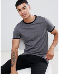 ASOS DESIGN T Shirt With Contrast Ringer In Grey
