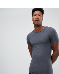 ASOS DESIGN Tall Organic Muscle Fit T Shirt With Crew Neck In Grey