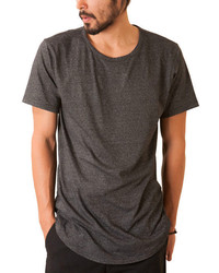 Elwood The Curved Hem Tail Tee In Charcoal