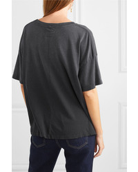 Current/Elliott The Roadie Glittered Distressed Cotton Jersey T Shirt