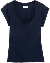 MiH Jeans The Scoop Neck Cotton Jersey T Shirt