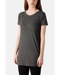Topshop Ribbed Jersey Tunic Tee Charcoal 8