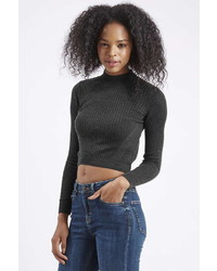 Petite Ribbed Wool Blend Cropped Sweater