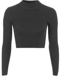 Petite Ribbed Wool Blend Cropped Sweater