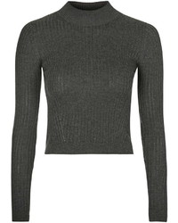 Topshop Wool Mix Rib Funnel Sweater