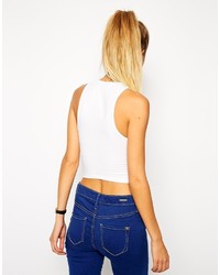 Asos Collection Crop Top With Crew Neck